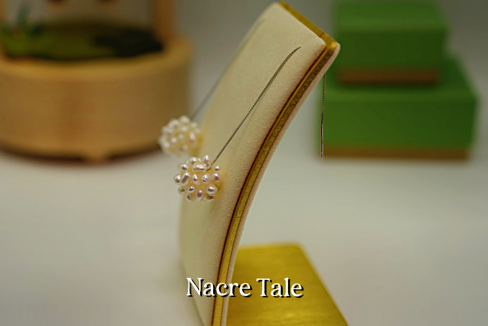 Nacre Tale Baroque Pearl Drop Earrings – Unique Clustered Elegance with Sterling Silver Chains