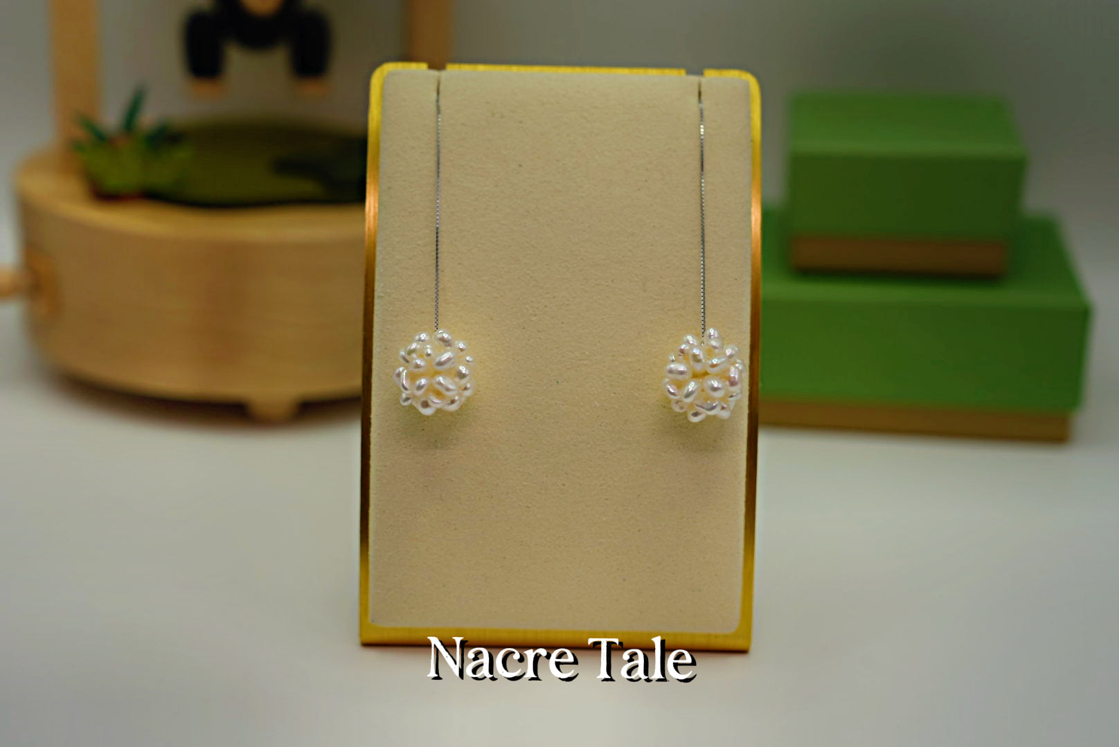 Nacre Tale Baroque Pearl Drop Earrings – Unique Clustered Elegance with Sterling Silver Chains