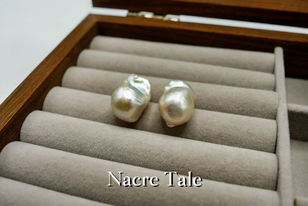 Nacre Tale Baroque Pearl Stud Earrings - 14K Gold with Natural Irregular Pearls