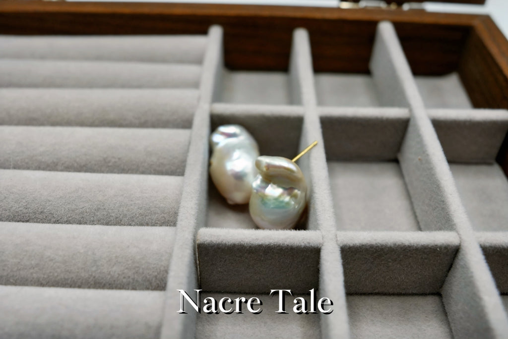 Nacre Tale Baroque Pearl Stud Earrings - 14K Gold with Natural Irregular Pearls