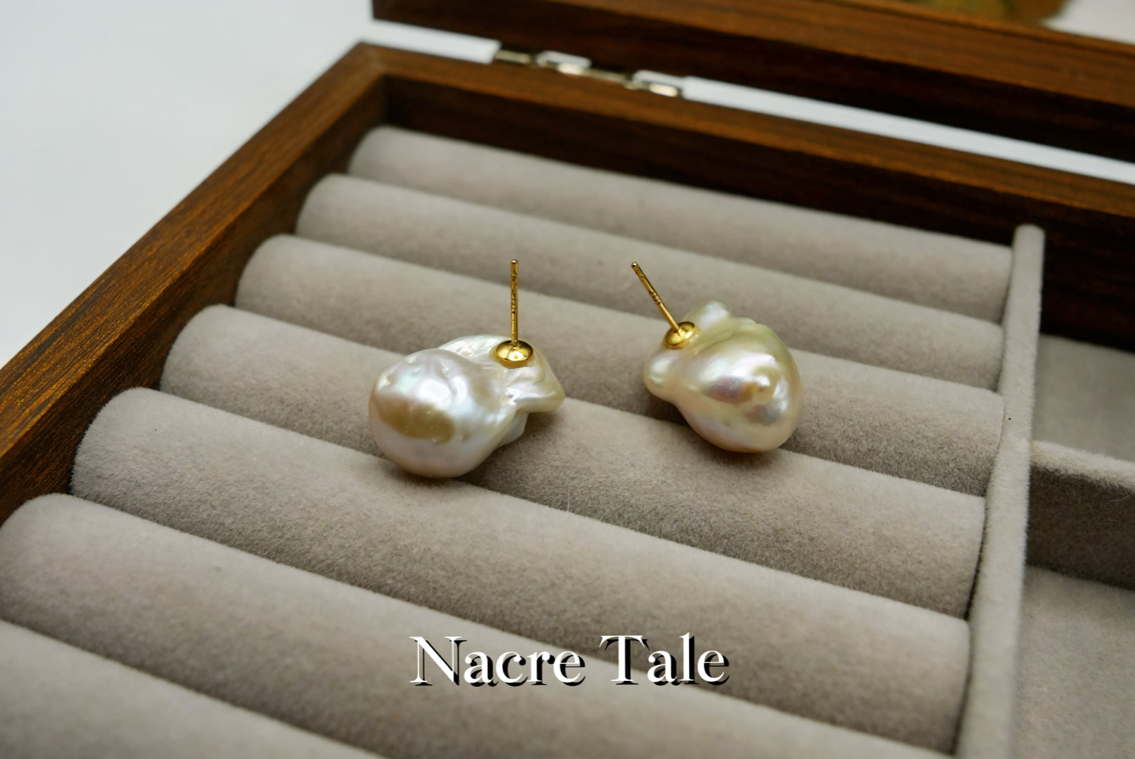 Nacre Tale Baroque Pearl Stud Earrings - 14K Gold with Natural Irregular Pearls