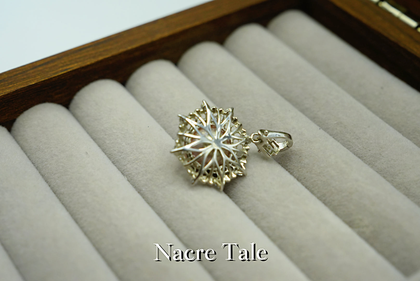 Nacre Tale Pink Pearl Pendant - Silver with Cubic Zirconia Accents