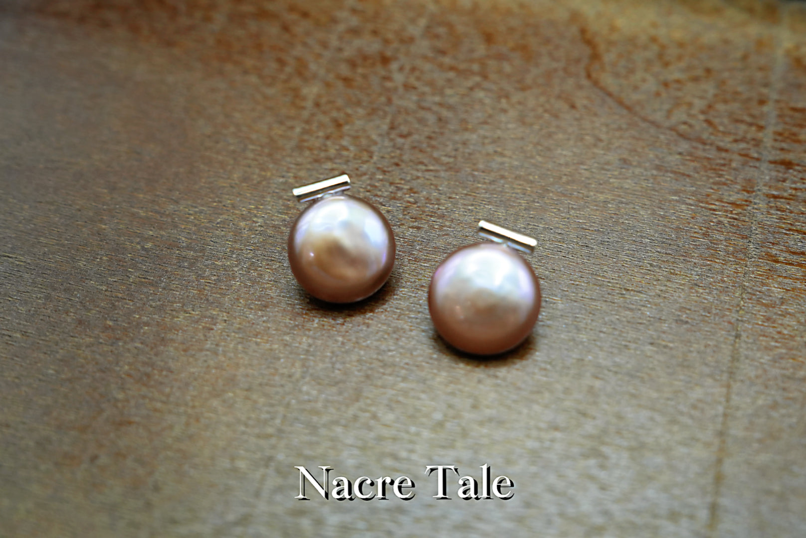 Nacre Tale Pink Coin Pearl Stud Earrings - Delicate Rose Tone with High-Quality Metal Posts