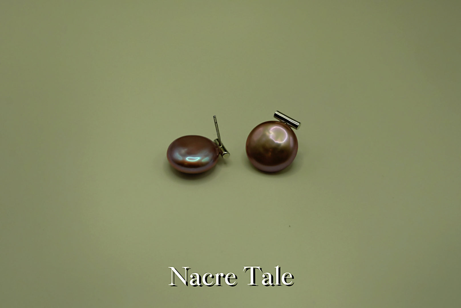 Nacre Tale Pink Coin Pearl Stud Earrings - Delicate Rose Tone with High-Quality Metal Posts