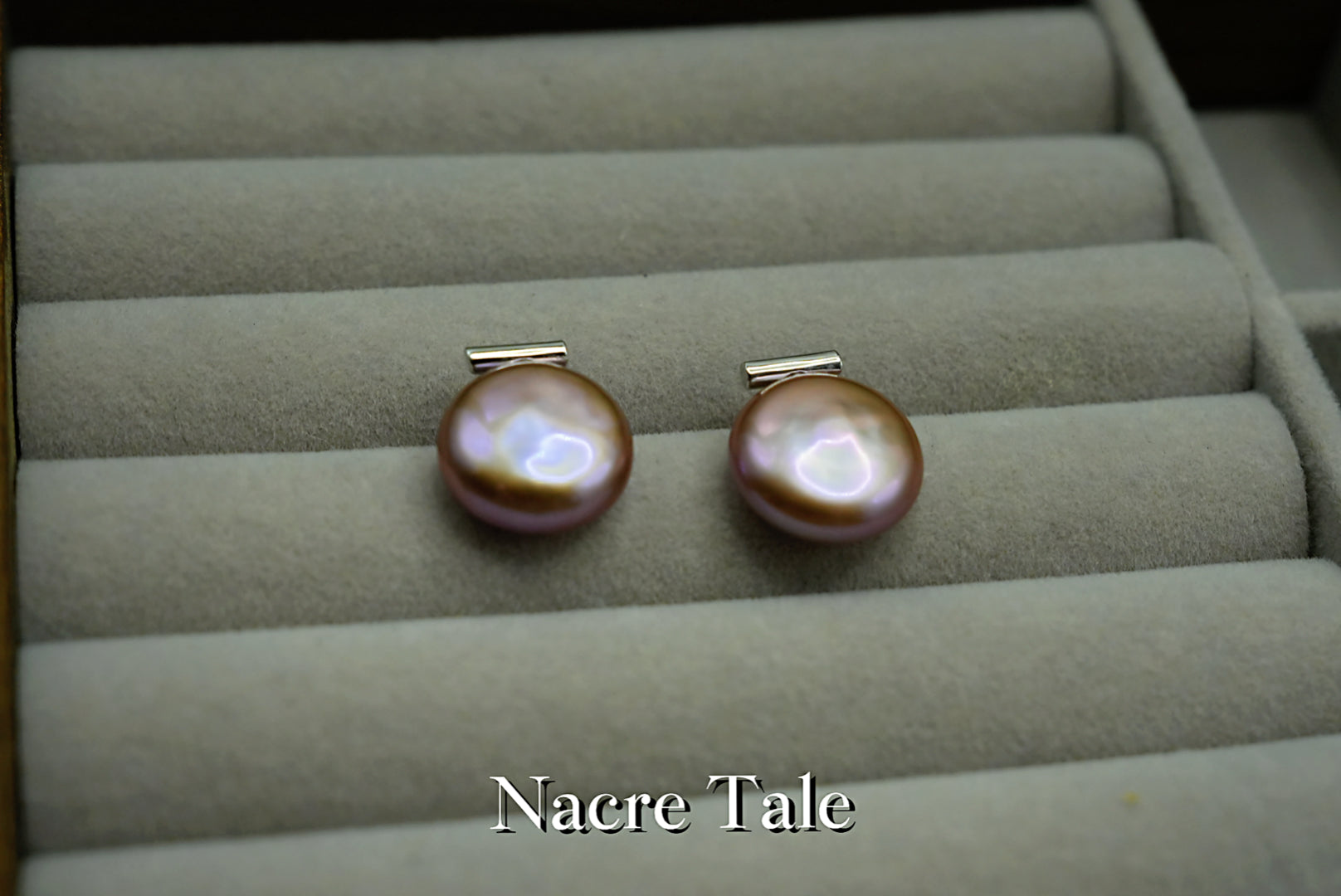 Nacre Tale Pink Coin Pearl Stud Earrings - Delicate Rose Tone with High-Quality Metal Posts