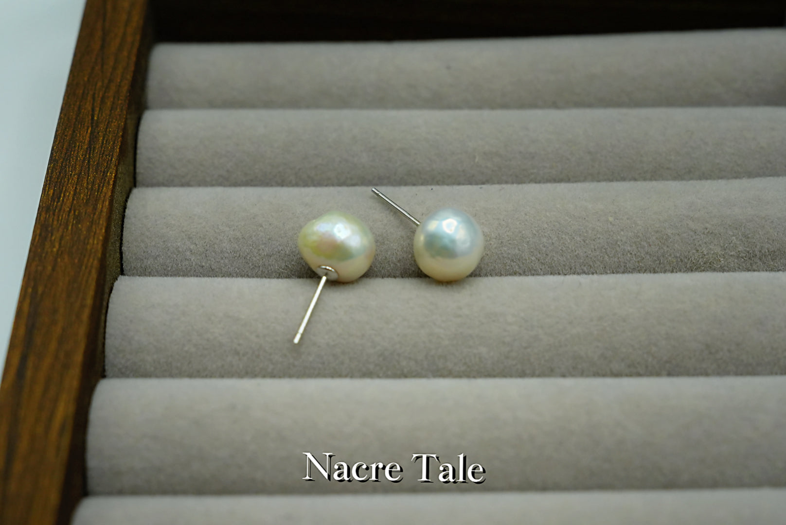 Nacre Tale Simple Pearl Stud Earrings - Natural 6mm Pearls with Silver Posts