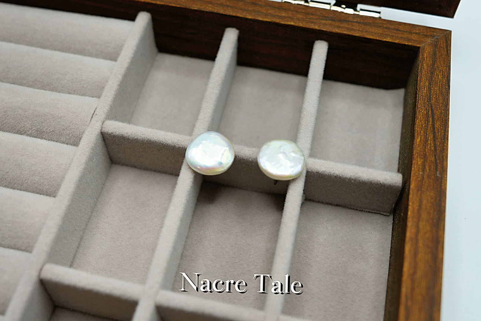 Nacre Tale Natural Pearl Stud Earrings - Sterling Silver with 8mm Cultured Pearls