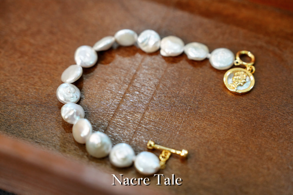 Nacre Tale Classic Pearl Bracelet - Medium Cultured Pearls with Gold-Tone Clasp
