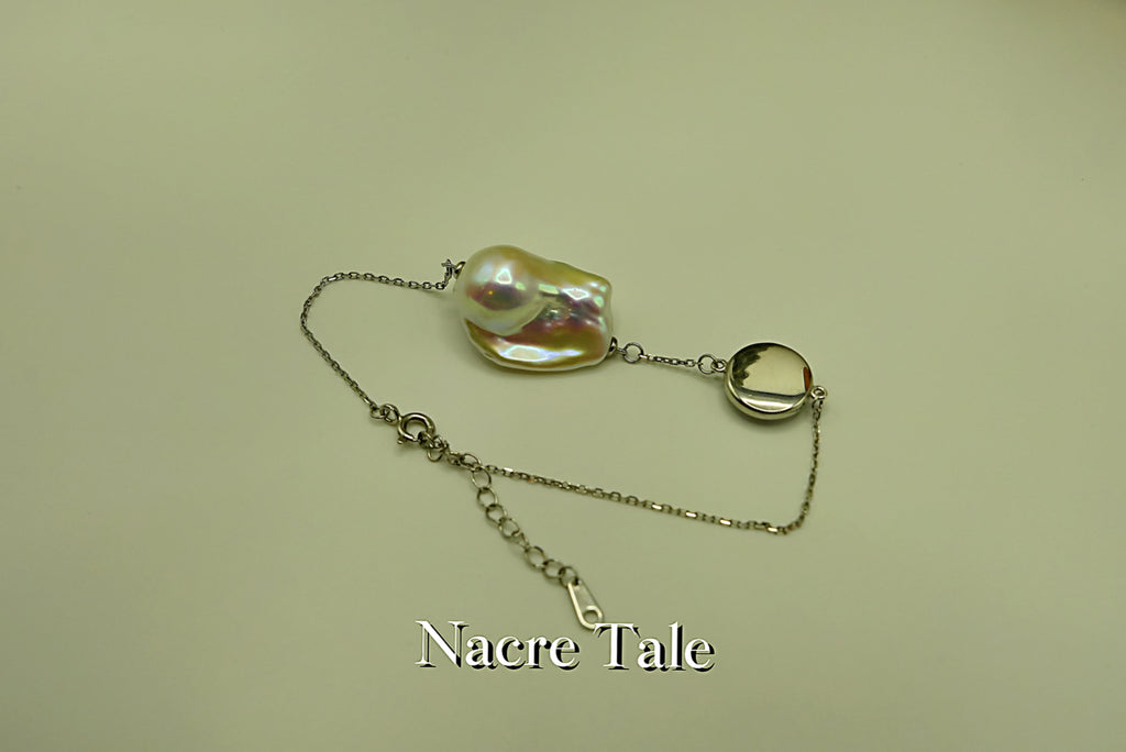 Nacre Tale Baroque Pearl & Mother-of-Pearl Charm Bracelet - Sterling Silver with Rhinestone Accents