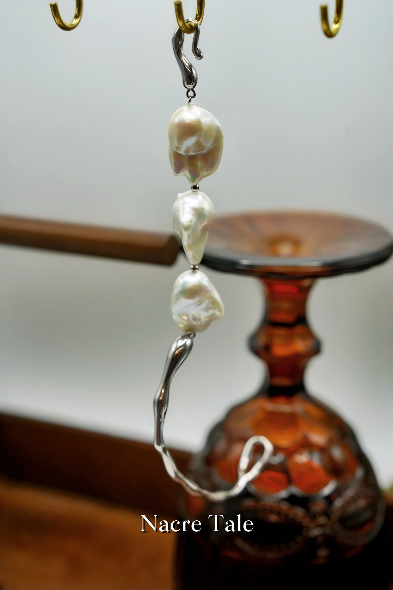 Nacre Tale Baroque Pearl Cuff Bracelet - Sterling Silver with Natural Baroque Pearls