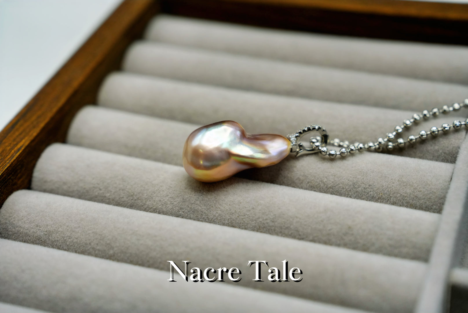 Nacre Tale Baroque Pearl Pendant Necklace - Organic-Shaped Pearl on Sterling Silver Chain
