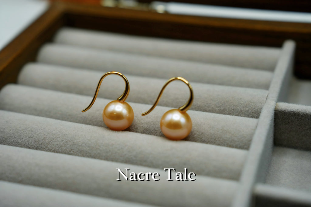Nacre Tale Natural Pearl Drop Earrings - 14K Gold with Lustrous Pearls