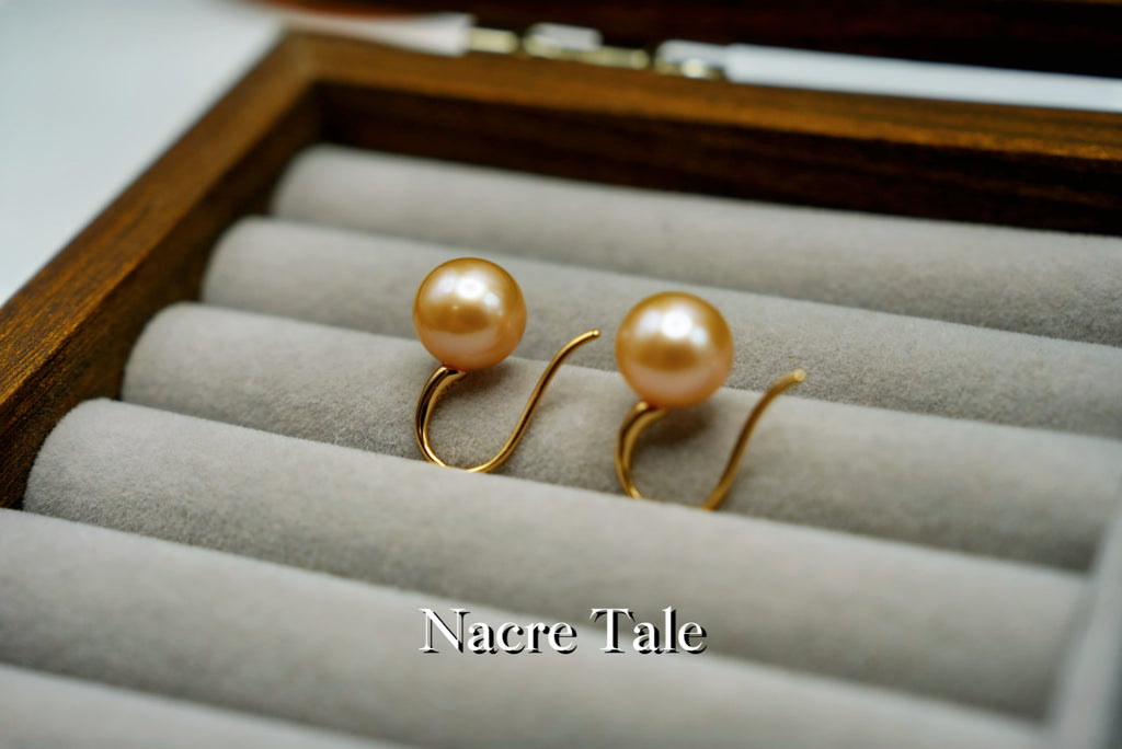 Nacre Tale Natural Pearl Drop Earrings - 14K Gold with Lustrous Pearls