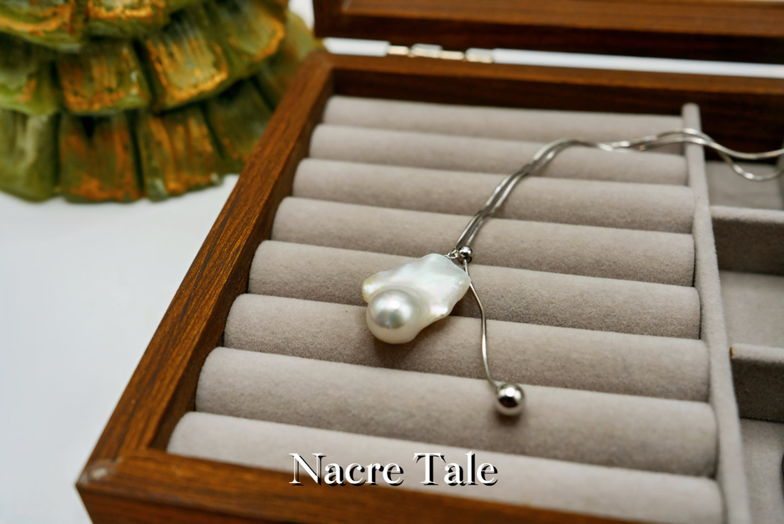 Nacre Tale Baroque Pearl Pendant Necklace - Sterling Silver with Natural Irregular Pearl