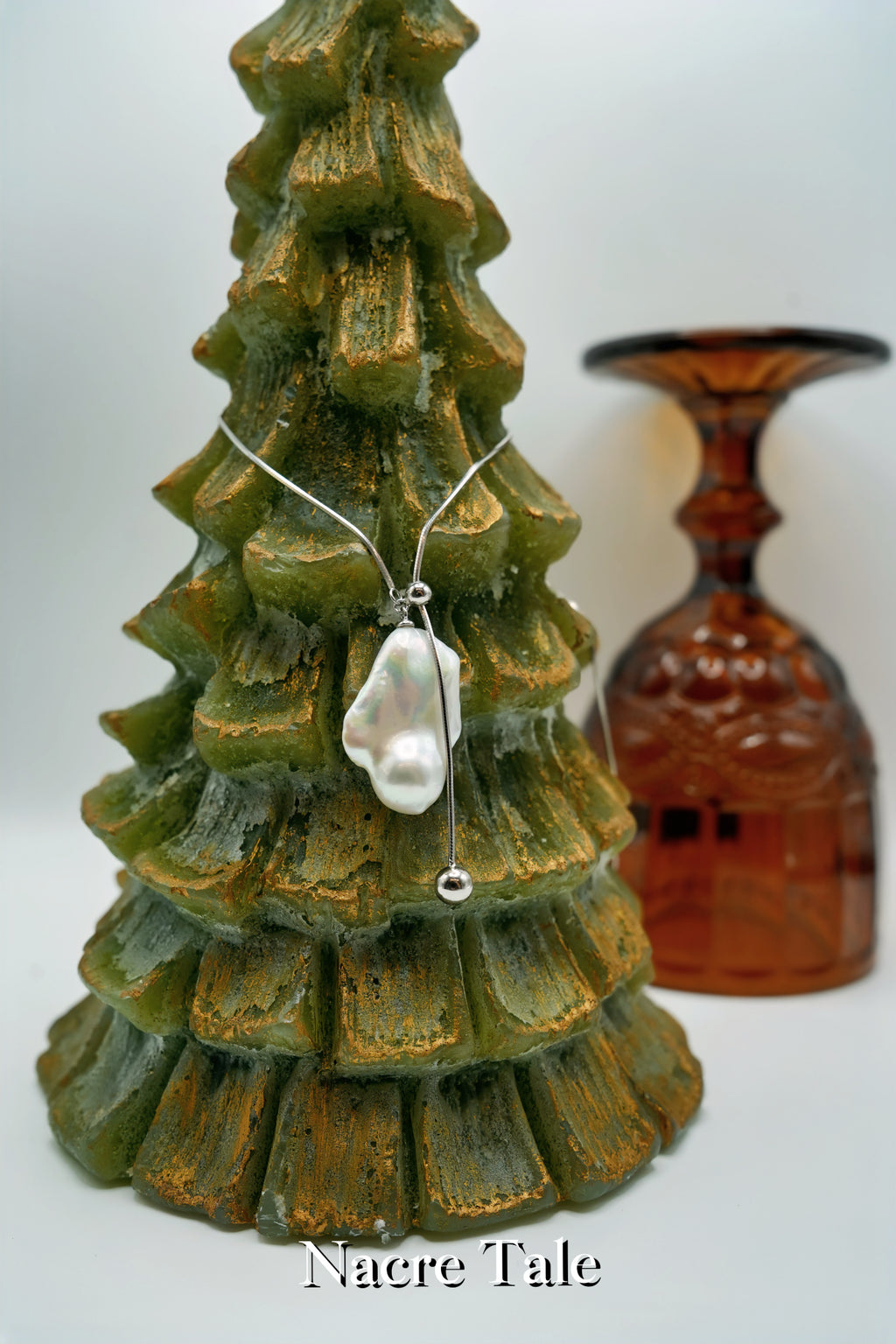 Nacre Tale Baroque Pearl Pendant Necklace - Sterling Silver with Natural Irregular Pearl