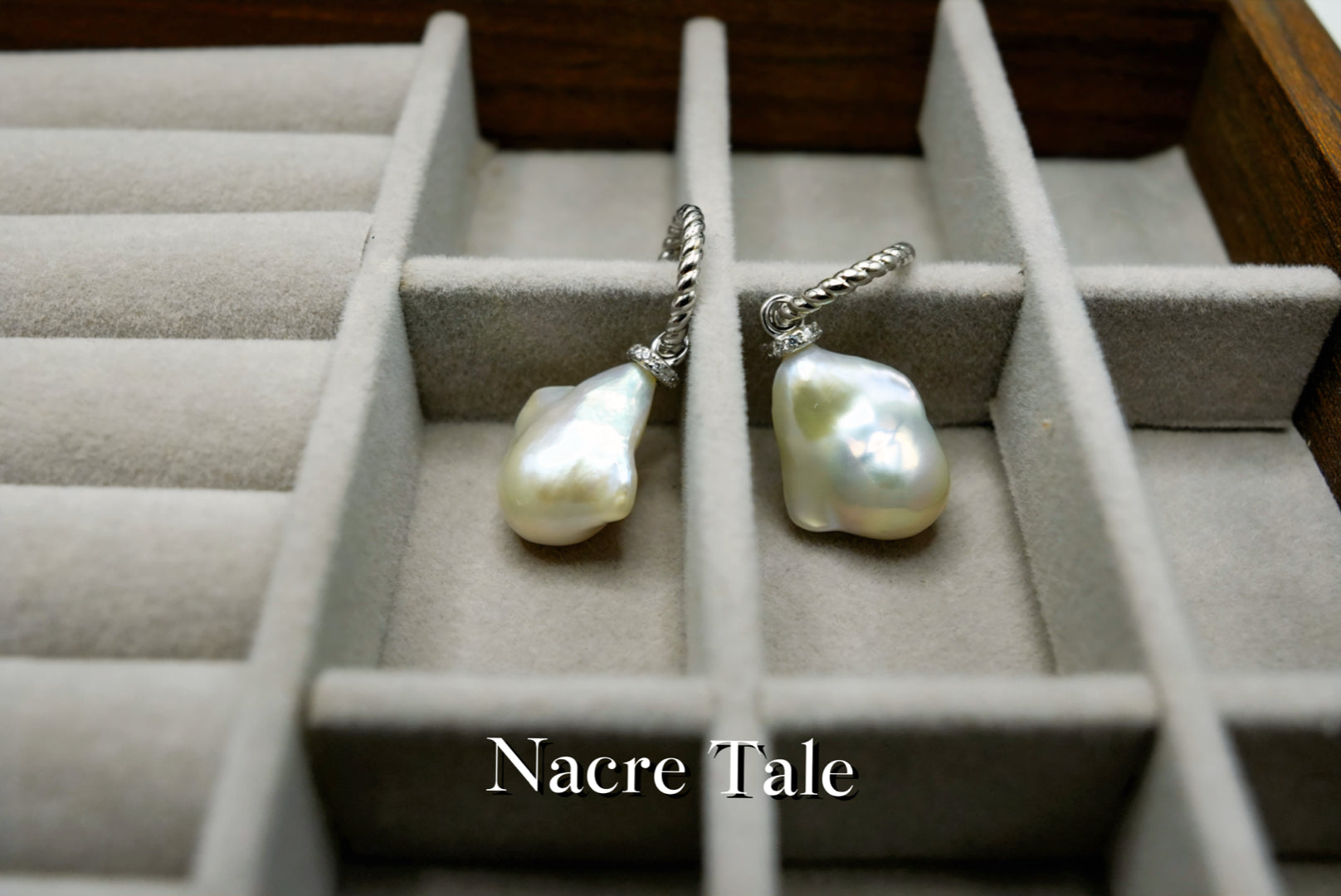 Nacre Tale Baroque Pearl Drop Earrings - Sterling Silver with Unique Natural Pearls