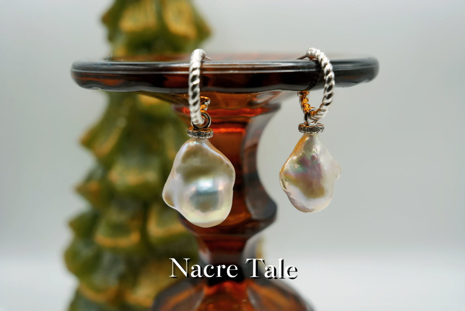 Nacre Tale Baroque Pearl Drop Earrings - Sterling Silver with Unique Natural Pearls