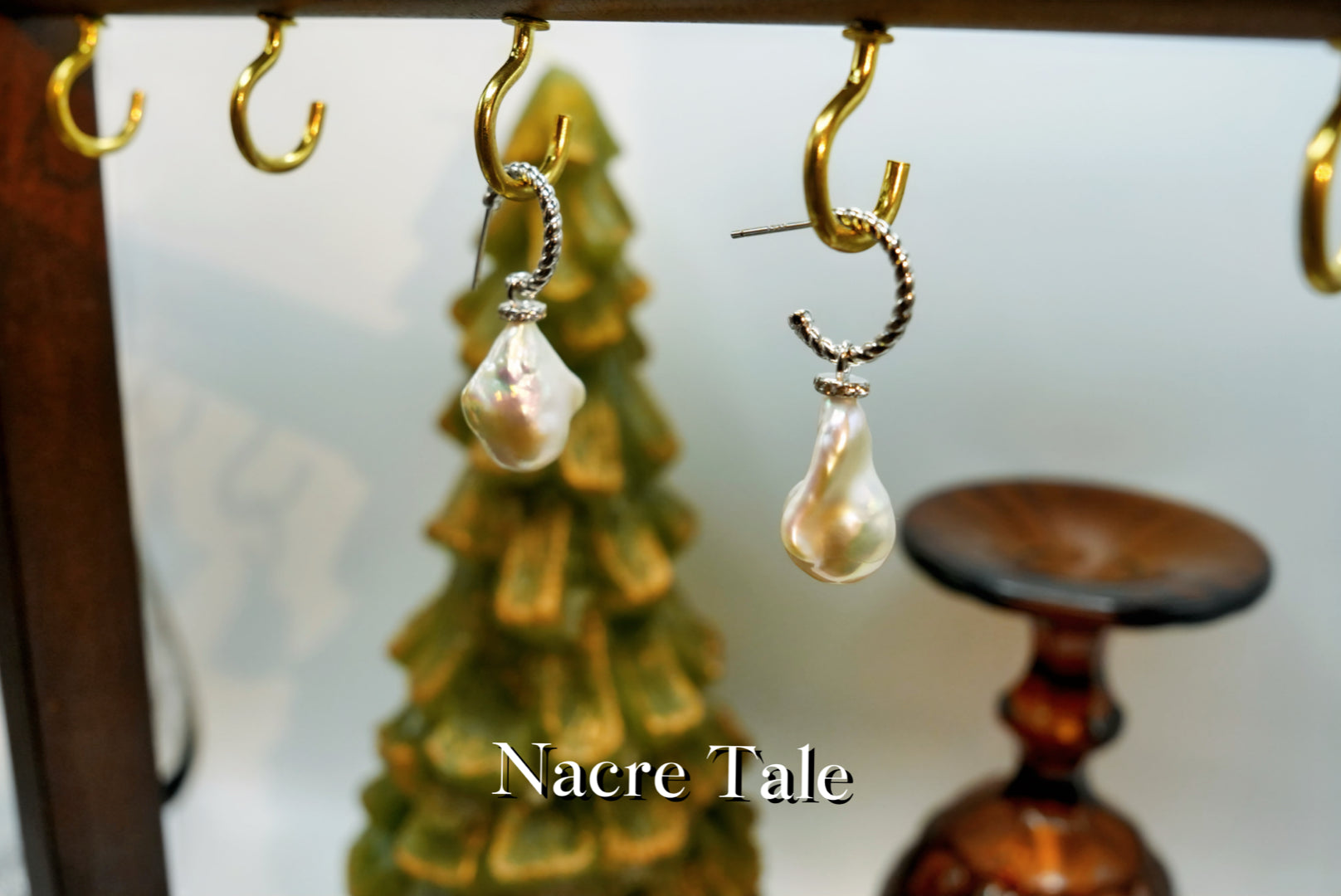 Nacre Tale Baroque Pearl Drop Earrings - Sterling Silver with Unique Natural Pearls